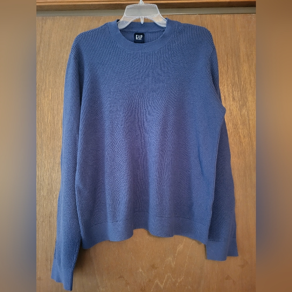 GAP XL Men's Textured Navy Crewneck